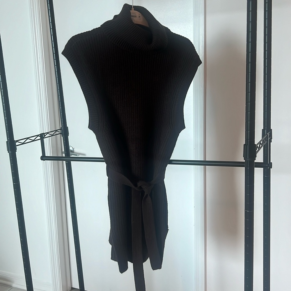 Deep Brown Stylish Knit Sweater Dress